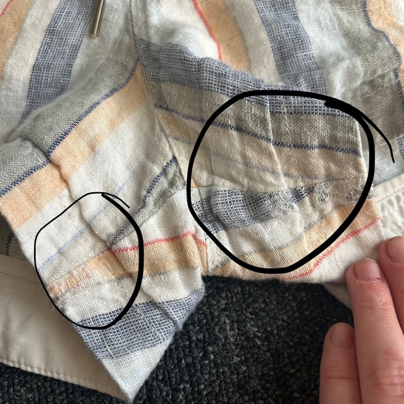 Athleta Beachside Bali Linen Shorts Striped Women’s Size 8 - Picture 3 of 10